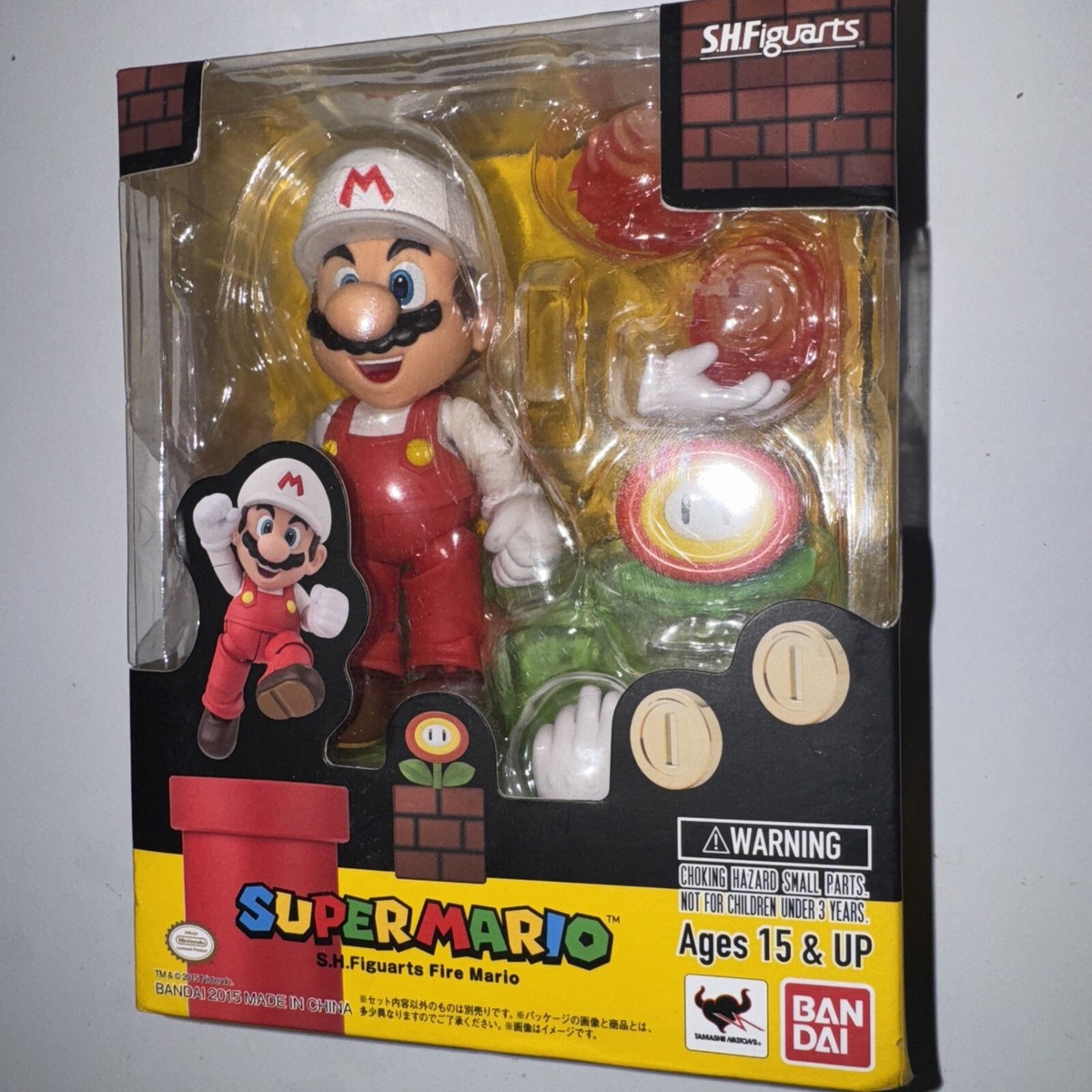 Bandai SH Figuarts Fire Mario Super Mario Action Figure New Sealed