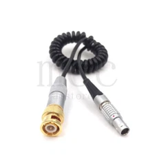 BNC To 0B 5 Pin Male Time Code Coiled Cable For ARRI Mini Sound Devices Zaxcom