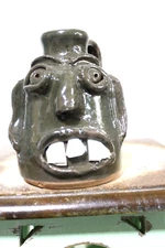 stanley ferguson  mini face  jug , pottery, folk art 5''x4''