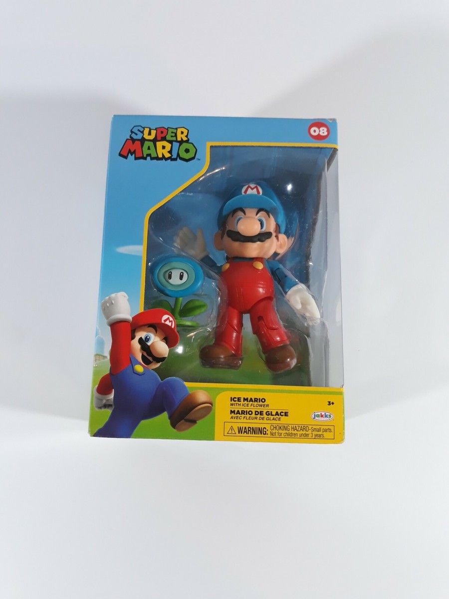 SUPER MARIO 4” ICE MARIO W/ICE FLOWER ~ POSEABLE 11 POINTS