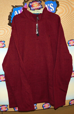 Mens IZOD Sweaters Spectator Fleece 1/4 Zip Mock Neck B&T