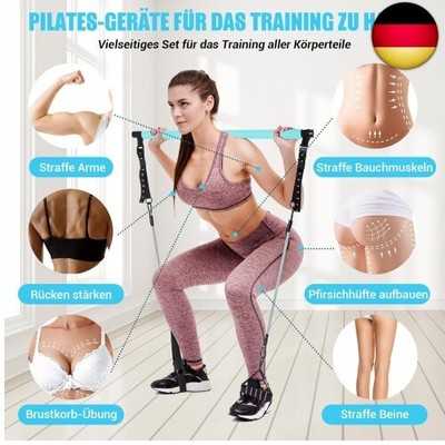 Pilates-Stangen-Set Mit Widerstandsbändern – Verstellbar, Inkl. Tasche Für Home-Workouts