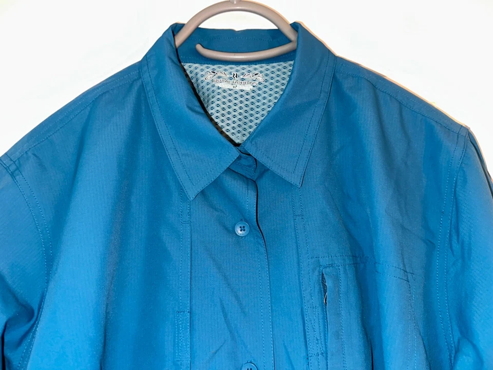 Royal Robbins Shirt Womens Blue Button Up Long Sleeve Outdoor Vented Hike XL - Image 2 of 4