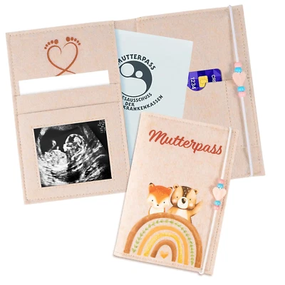 GEBETTER Mutterpasshülle Aus Filz Mit Fächern Deutschen Mutterpass Tasche Hülle Zur Aufbe