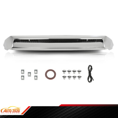 Fits 2014-21 Toyota Tundra Silver Front Upper Hood Bulge Molding Grille Trim
