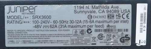 Juniper Networks SRX3600 Services Gateway 7 x Modules 4x PSU SRX3600BASE-AC-A - 第 4/4 張圖片
