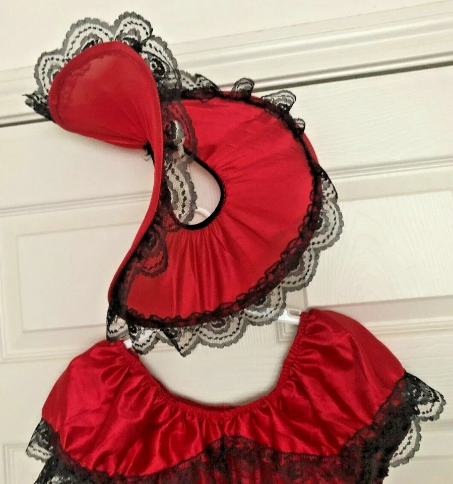 HALLOWEEN - DISFRAZ COMPLETO de Halloween Southern Belle rojo satinado para niños M/5-7 años Foto 3 de 4