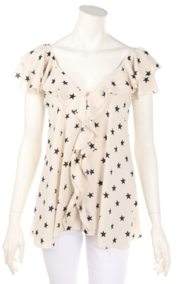 IMPERIAL Ruffled Blouse M light beige