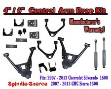4/6" Lowering Drop CONTROL ARMS KIT+SHOCKS FOR 07 -13 Chevy Silverado GMC Sierra