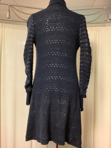 Zac Posen Navy Blue With Sequins Long Cardigan XXS - Picture 4 of 9