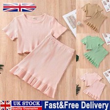 Toddler Kids Baby Girl Summer Tops T-shirt + Shorts 2Pcs Outfits Clothes Set