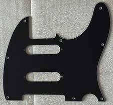 Custom For Fender Telecaster Double ST Single Coil Guitar Pickguard 3-Ply Black