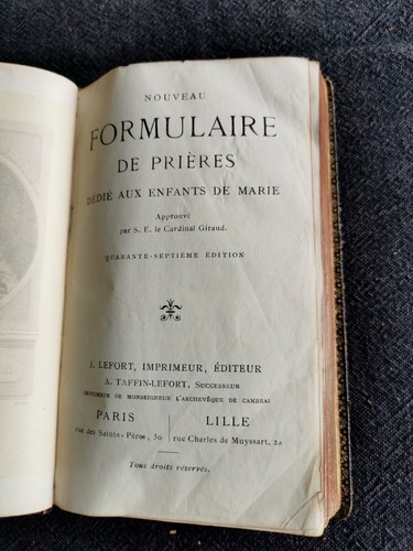 Livre ancien Nouveau formulaire de prières enfants de Marie Lille 1902 religion - Picture 7 of 12