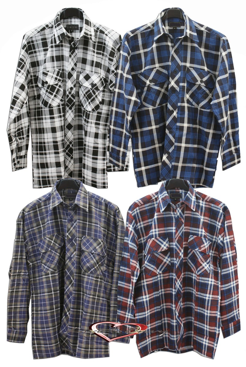Mens Boys Check Shirt THICK Cotton Work Casual Lumberjack Shirts