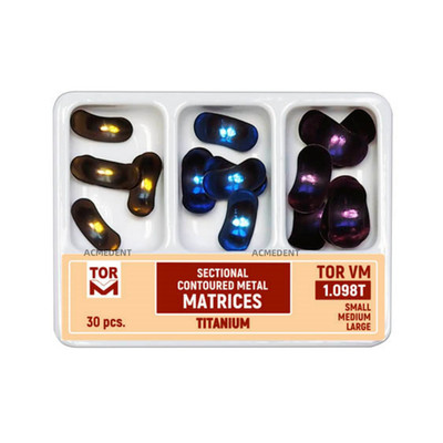 TOR VM Dental Sectional Contoured Metal Matrices 1.098T Titanium Matrix L/M/S
