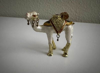 Kamel Figur   massiv & schwer   vergoldete Details & Strass   orientalisch