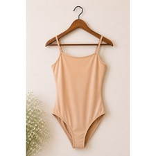 NWT Weissmans Strappy Sleeve Leotard Womens Size M Nude Ballet Dance Dancewear