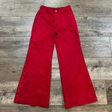 Vintage 60s/70s Levi  s for Gals Red Sta-Prest Pants Wide Leg Bell Bottoms Big E