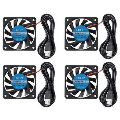 4PACK DC 60mm USB Fan 5V 6015 Brushless Cooling Fan 60mmx15mm 5V USB