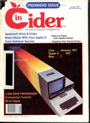 inCider Magazine, January 1983, for Apple II II+ IIe IIc IIgs Premiere Issue