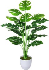 Artificial Monstera Plant in Pot Large Fake Green Plant Faux Tropical Palm Plant
