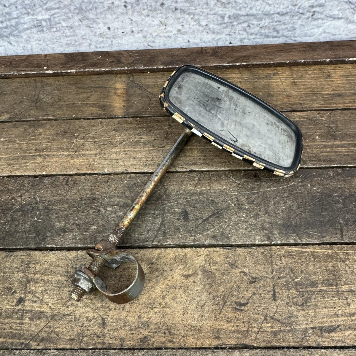 Vintage Schwinn Sting-Ray Handlebar Mirror Checkered Black