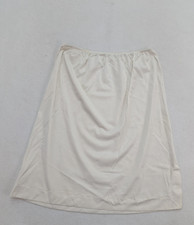 Vintage Women's Slip Skirt Half White Midi Size L FLAWS