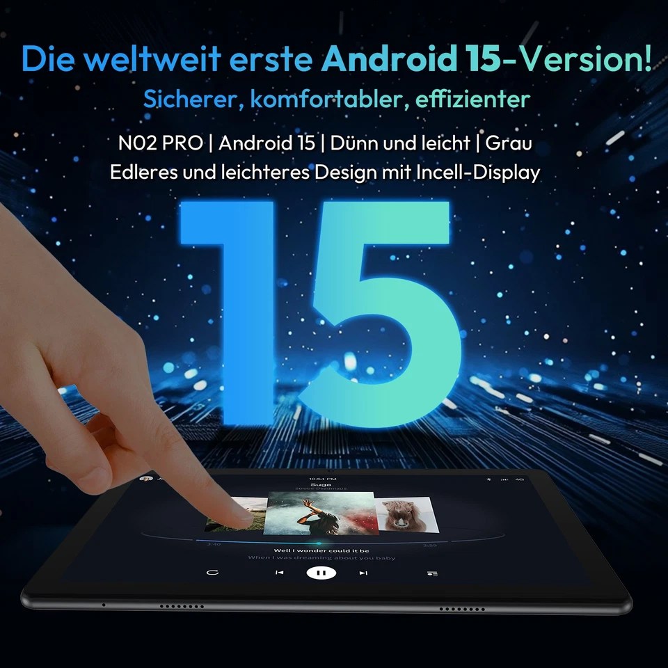 New 10,1 Zoll Android 15 Tablet 16GB+256GB(1TB TF) Dual Camera WiFi6 7000mAh IPS - Bild 3 von 4