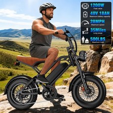 1200W ELECTRIC BIKE FOR ADULT 16" FAT TIRE OFF-ROAD MOUNTAIN EBIKE 48V E BICYCLE