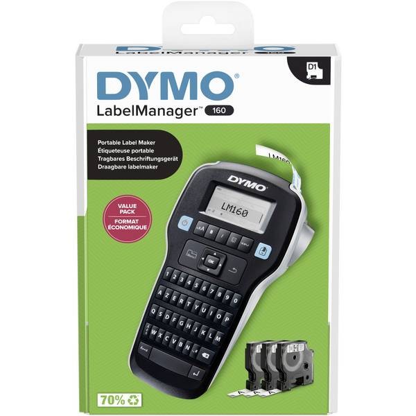 DYMO 2180810  LabelManager™ 160 ValuePack AZERTY Etichettatrice Adatto per nastr