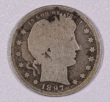 1897-S "Liberty Head" Barber Quarter-Dollar, Good