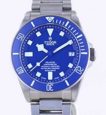 Tudor Uhr Pelagos Titan Date B+P Diver Titanband Manufakturwerk Blue Dial