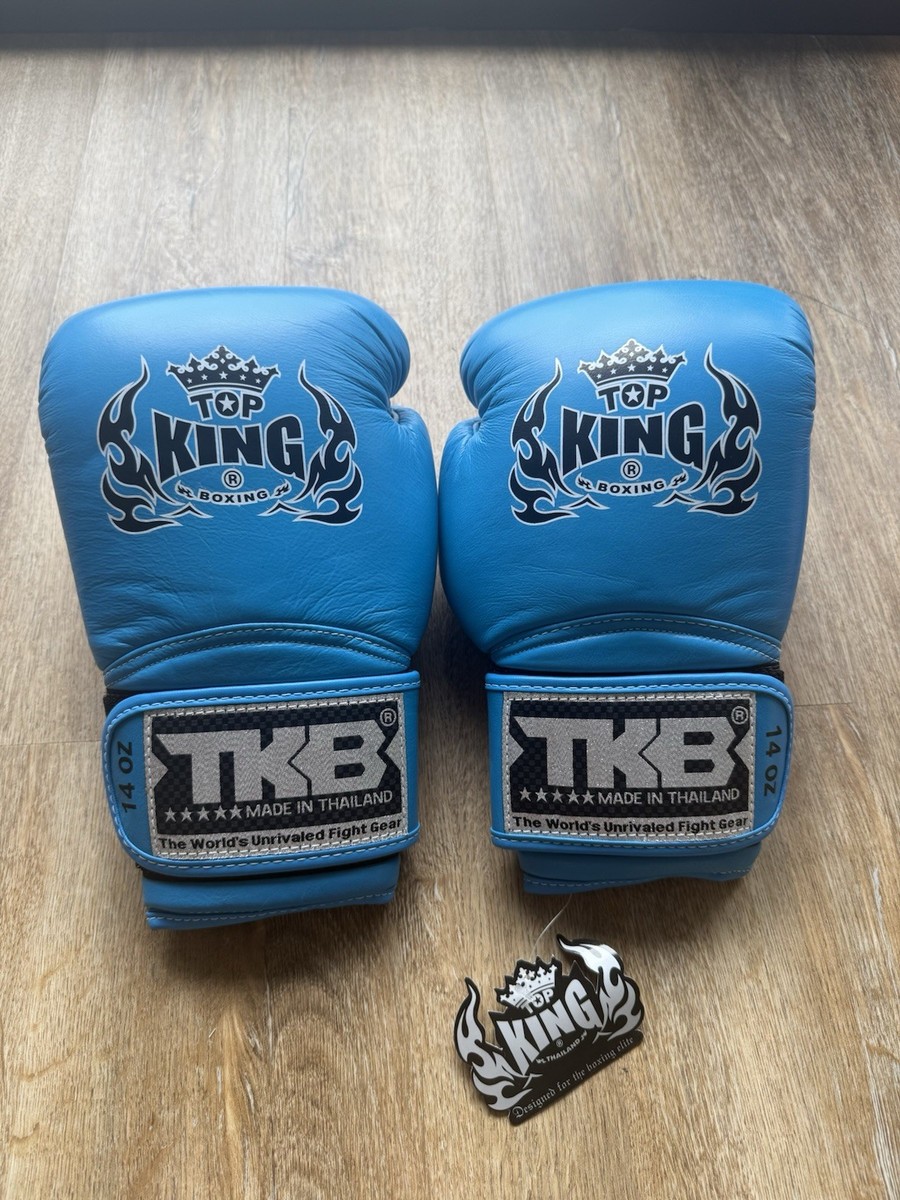 TOP KING ボクシンググローブ 14 oz Top King Boxing Gloves 14 oz Neon Blue Leather TKB Thailand | eBay