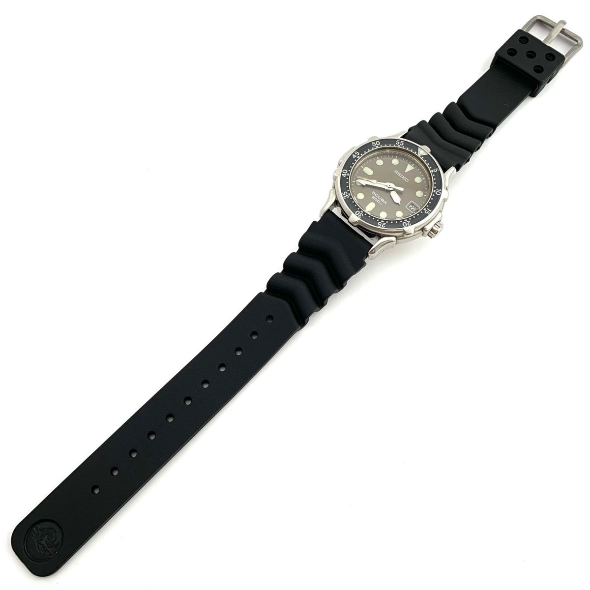 SEIKO SCUBA 200m 5H25-6030 men Quartz gray Dial Watch Japan - Rank