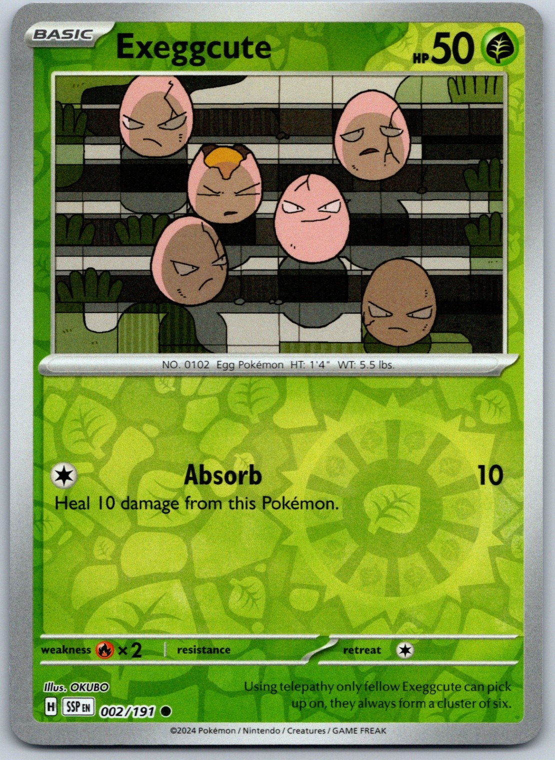 Exeggcute - Reverse Holo Common SV08: Surging Sparks 002/191 NM
