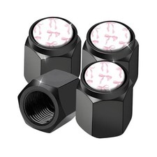 4 Pcs Universal Aluminum Tire Valve Stem Caps, Durable Dust  Pink Bows
