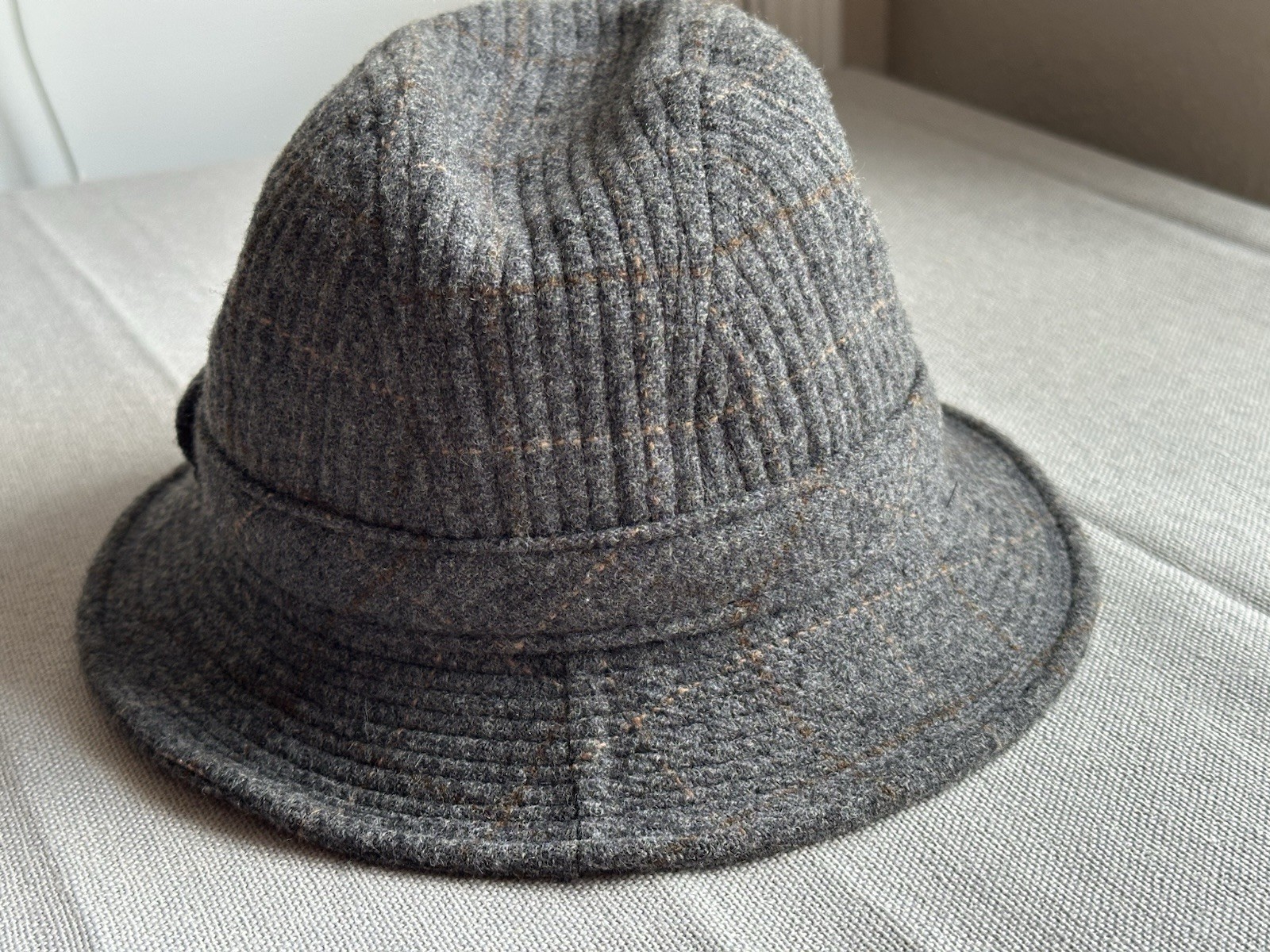 Vintage Pendleton Wool Bucket Hat Gray Plaid Chec… - image 3