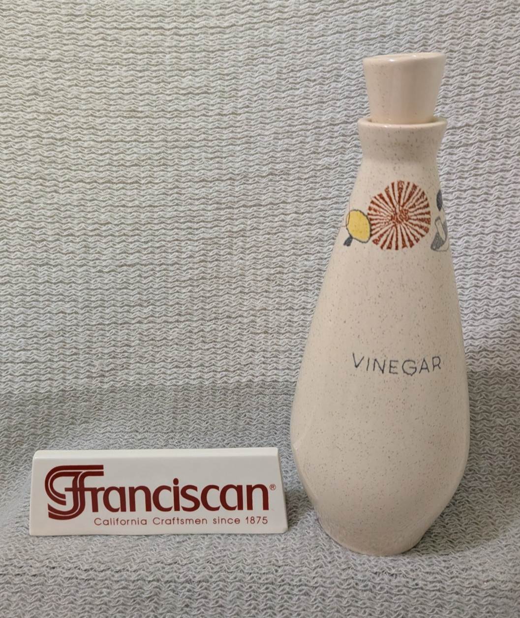 Franciscan Woodlore Mushroom Vinegar Cruet, Forest, MCM, G McBean - Replacement