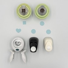Lot of 5 Paper Punches Fiskars Epiphany - Heart, Square, Scallop Circle, Circle