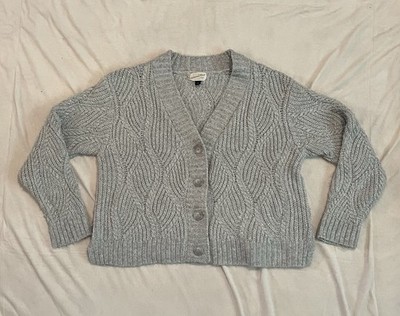 Universal Thread Button Up Sweater Grey Womens Size L