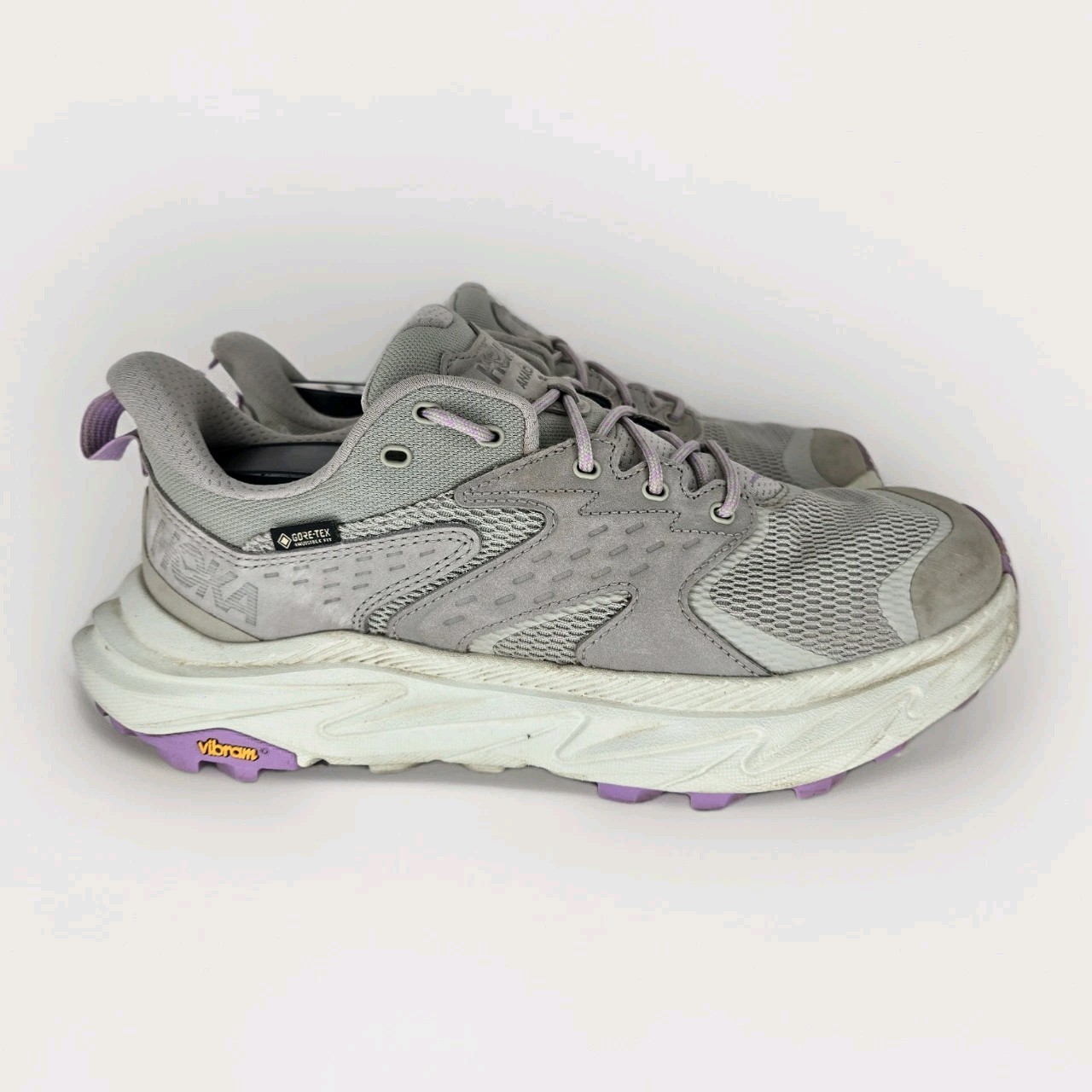 Hoka Anacapa 2 Low GTX Women's 9.5 D Wide Grey Purple GORE-TEX Hiking Shoes Nice