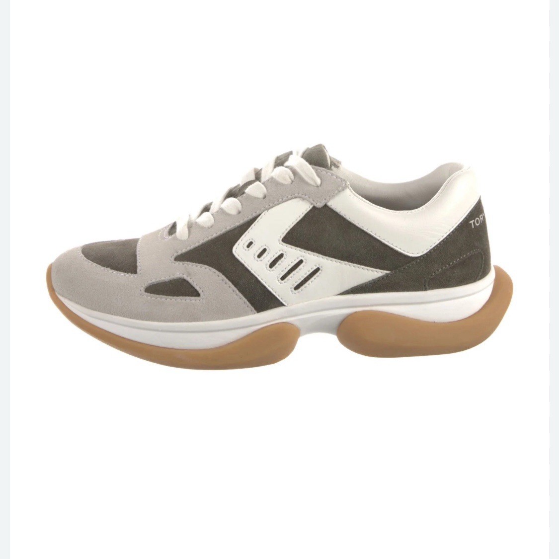 Tory Burch Sport bubble lace up Sneakers Women’s Ivory & Khaki Size 7.5