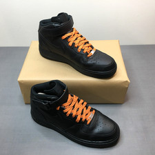 NIKE AIR FORCE 1-Ltd UTILITY Edition ORANGE LACE MID '07 Triple Blk UK 10/EU45