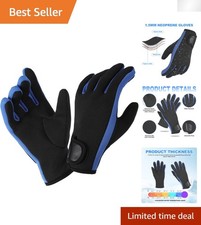 Neoprene 1.5mm Five Finger Dive Gloves - Adjustable Comfort for Aquatic Sports