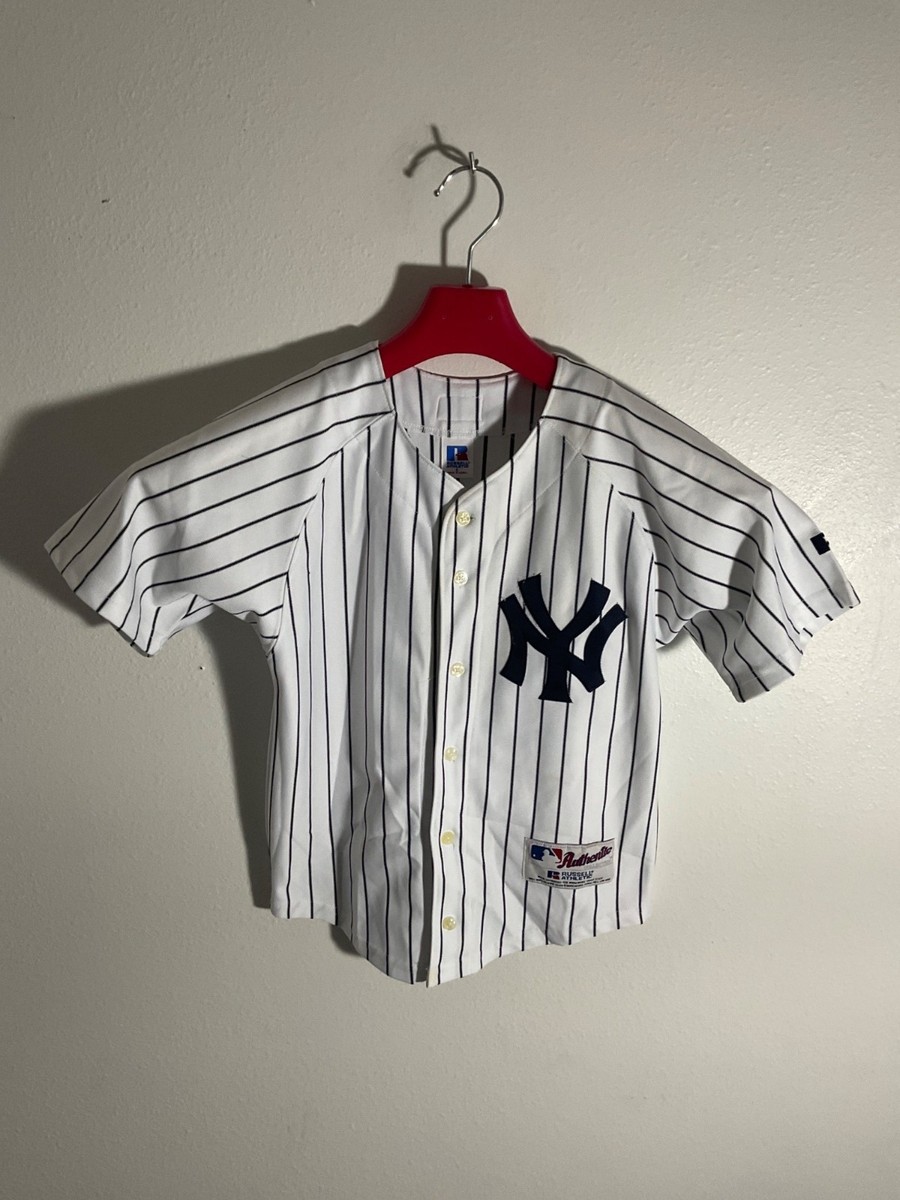 New York Yankees Youth Pinstripe Jersey By Russell Athletic Size 8