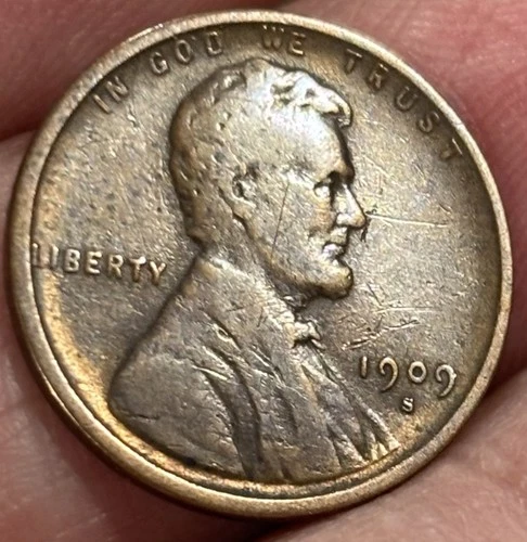 1909s Lincoln Cent nice FINE Details,  Possibly Cleaned, Nice Looking Coin