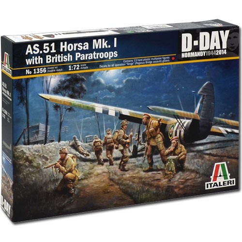 ITALERI 1356 AS 51 HORSA Mk.I with British Paratroopers 1/72 Scale Model Kit - Image 4