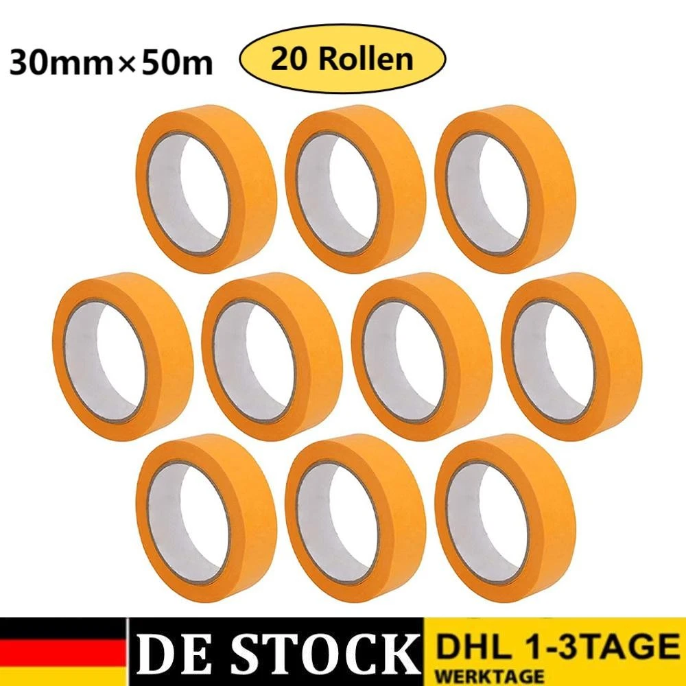 20x Goldband // 30mm x 50m // Soft Tape Abdeckband Washi Tape // Markenqualität