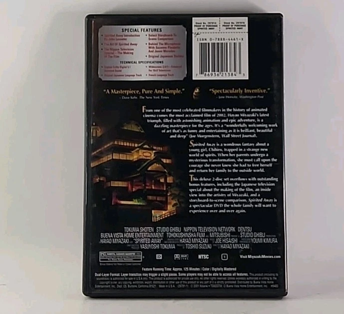 Spirited Away (DVD, 2003, 2-Disc Set) w/ inserts Studio Ghibli USA w1 3689 - Image 2 of 4