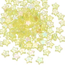 11mm Crystal Star Beads, 200 Pcs Acrylic Star Bead, Yellow